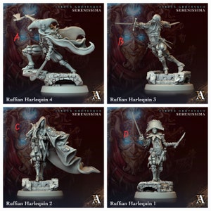 Ruffian Harlequin - 25mm base--Circus Grotesque - Serenissima Archvillian Games Dungeons and Dragons/ RPG /Resin Miniature/Pathfinder