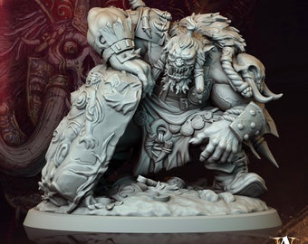 Kor'garal Gorogg Miniature | Orc Legacy, 4 poses Archvillain Games (75mm Base)