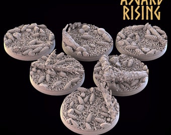 Conifer Forest Round Bases, Asgard Rising, RPG Diorama (Set of 6)