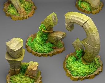 Gothic Ruins Terrain Set of 5, Dungeons and Dragons RPG 28/32mm
