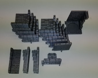 Wallhalla Expansion Set Modular Miniature Display Shelves Dungeon Set, Kill Team, D&D, 3D printed