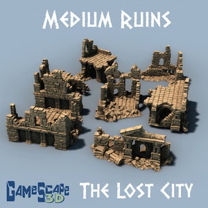 Lost City Medium Ruins 7 Pcs for 28/32mm Scale Scatter 3D Printed ...