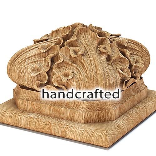 Gothic Newel Post Cap Wood Finial Topper Staircase Caps Etsy