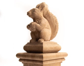 Squirrel nut newel post cap for decoration stair post