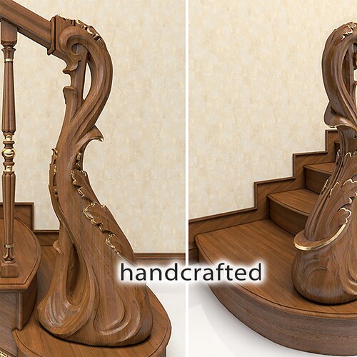 Decorative Wood Post Carved Stair Newel Post Staircase Etsy