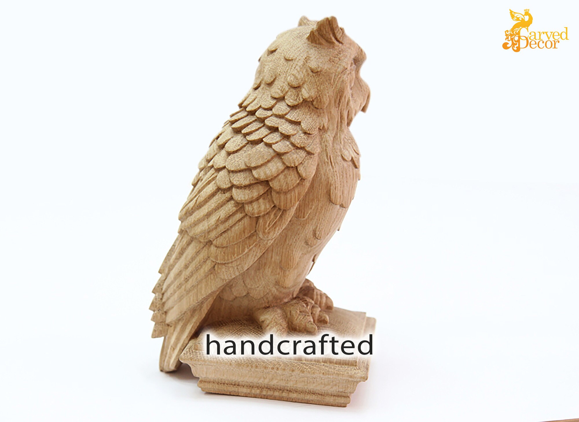 Oak Owl Finial Decorative Newel Post Cap Bird Face Etsy UK