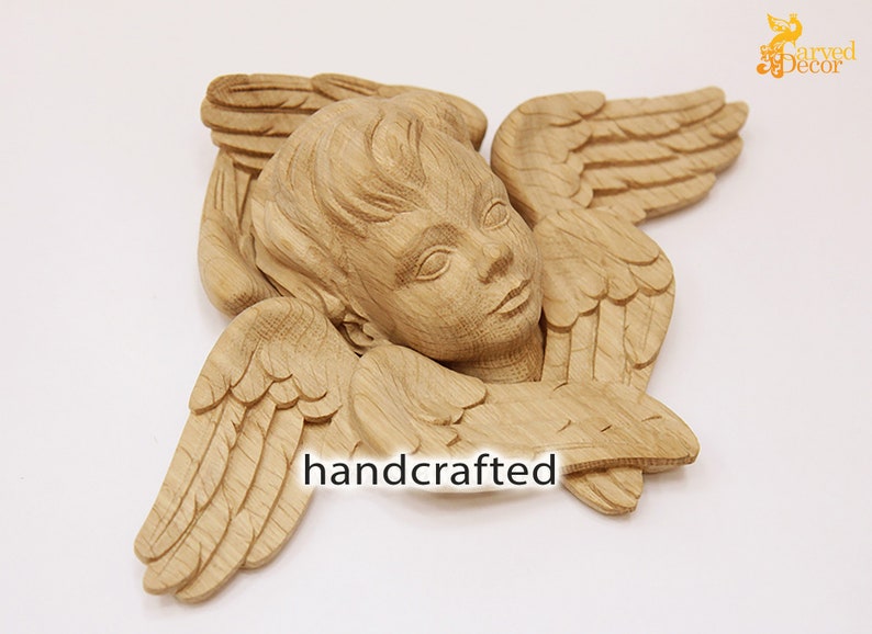Wood Angel Wall Decor Hand Carved Gift Etsy