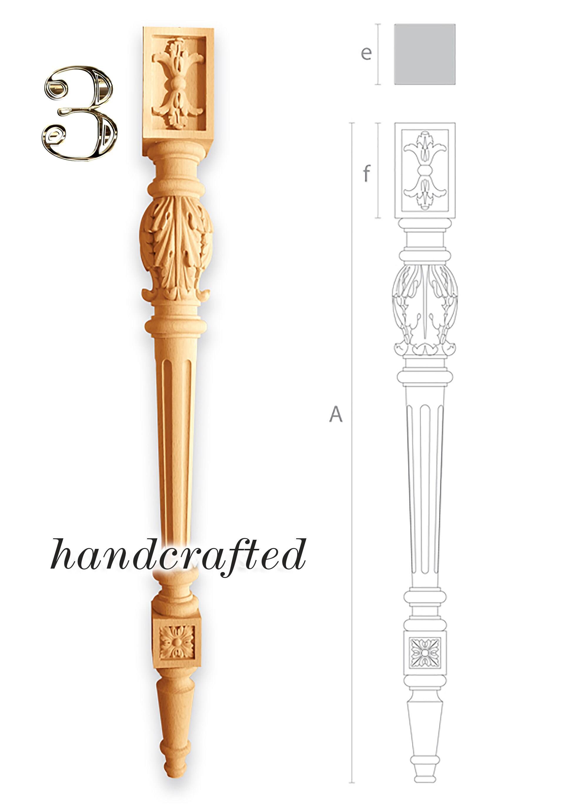 Unfinished Unique Wood Carved Table Legs Etsy