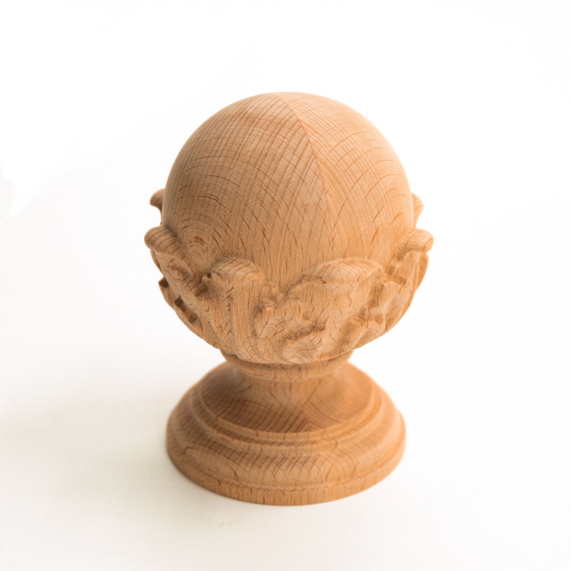 Ball Decorative Newel Post Cap Round Carved Finial Hardware Etsy