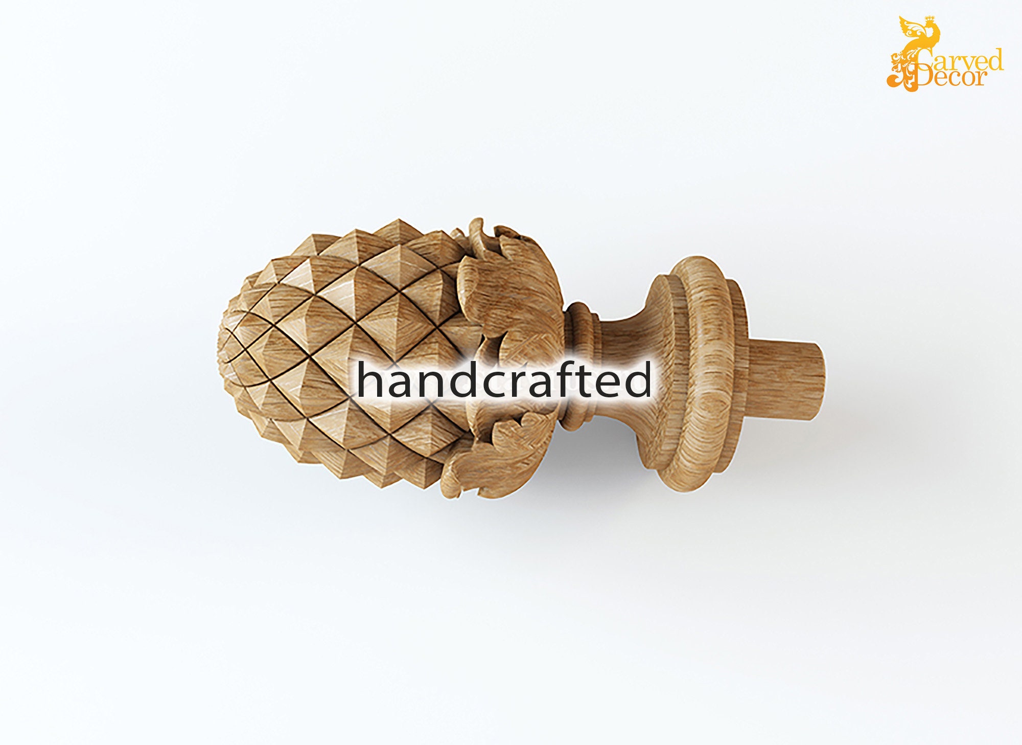 Carved Wood Pineapple Newel Post Cap Decorative Post Finial Etsy