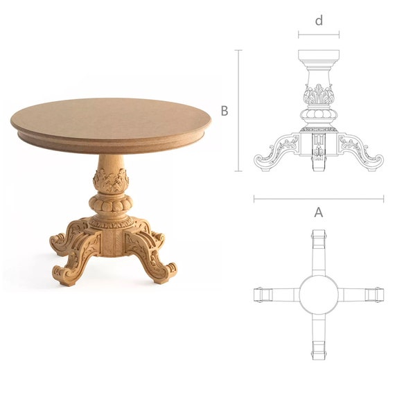 Unfinished pedestal dining table on sale base