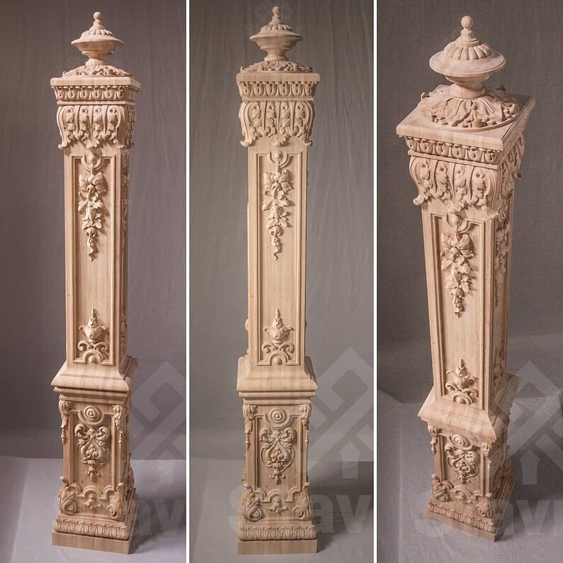Perfect Box Newel Post Wood Carved Antique Etsy