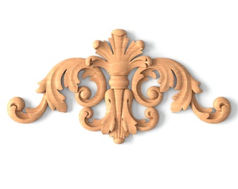 Small palmette floral onlay, Acanthus oak center applique