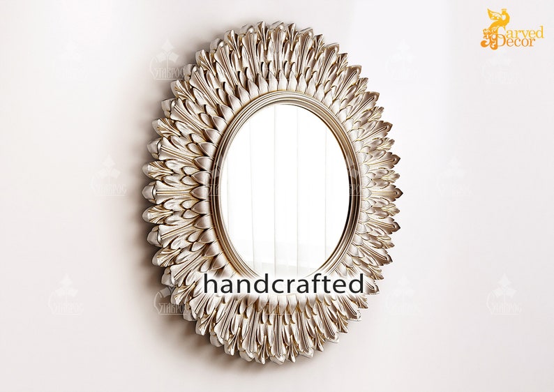 Large Ornate Mirror Frame Carved Wood Architectural Etsy