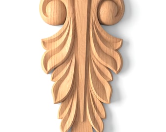 Acanthus leaf drop onlay, Carved furniture applique