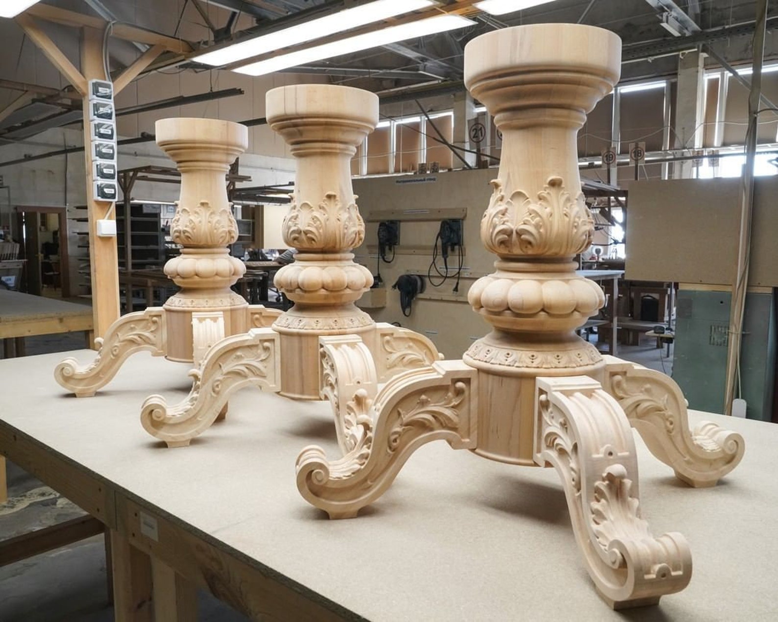 Unique Wood Pedestal Table Base Unfinished Central Table Leg Etsy UK