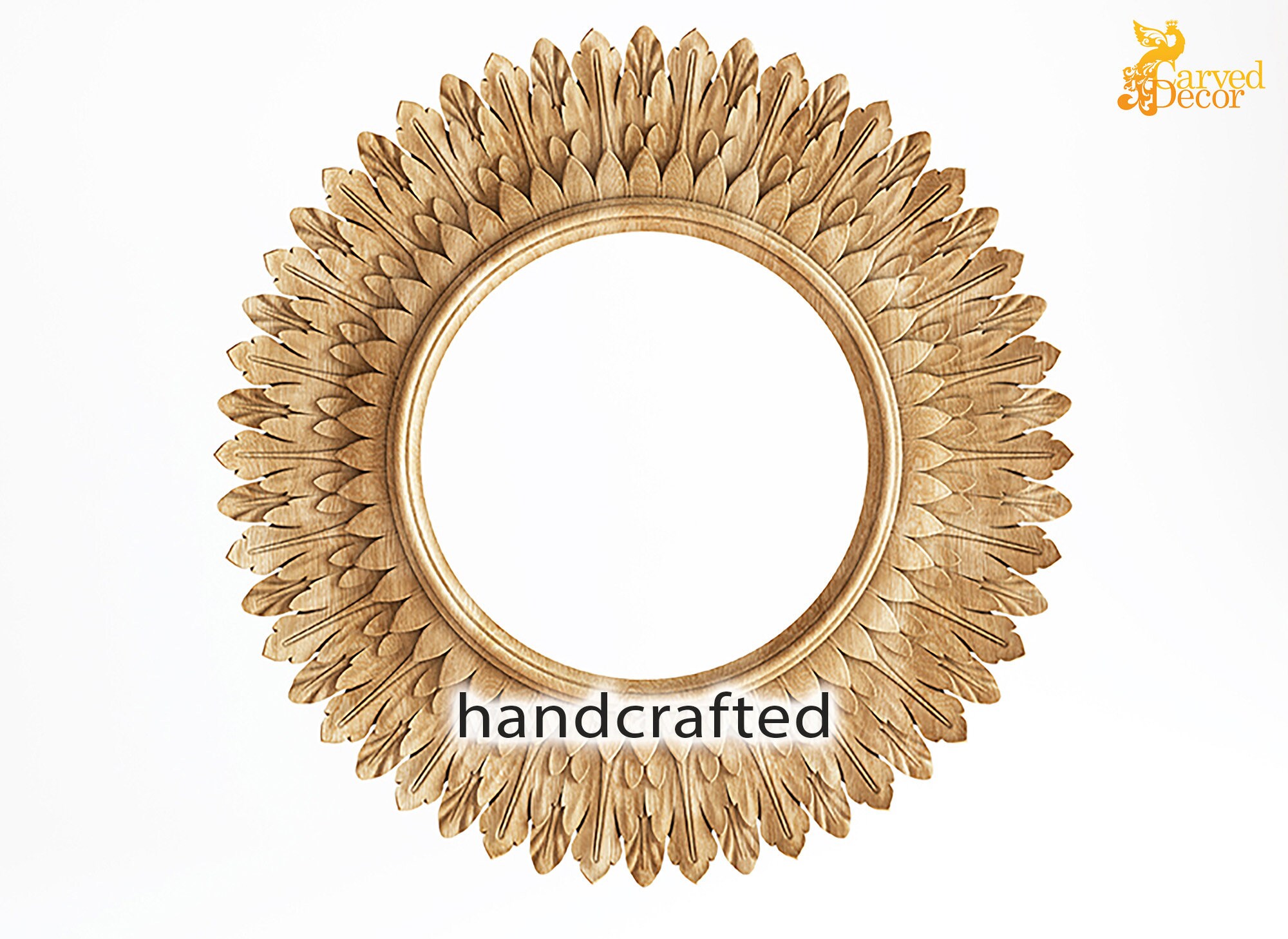 Großer verzierter Spiegelrahmen geschnitzt Holz | Etsy