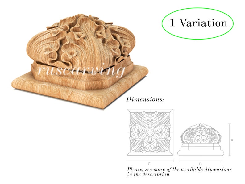 Wood Newel Post Caps Ornate Decorative Newel Post Wooden Etsy