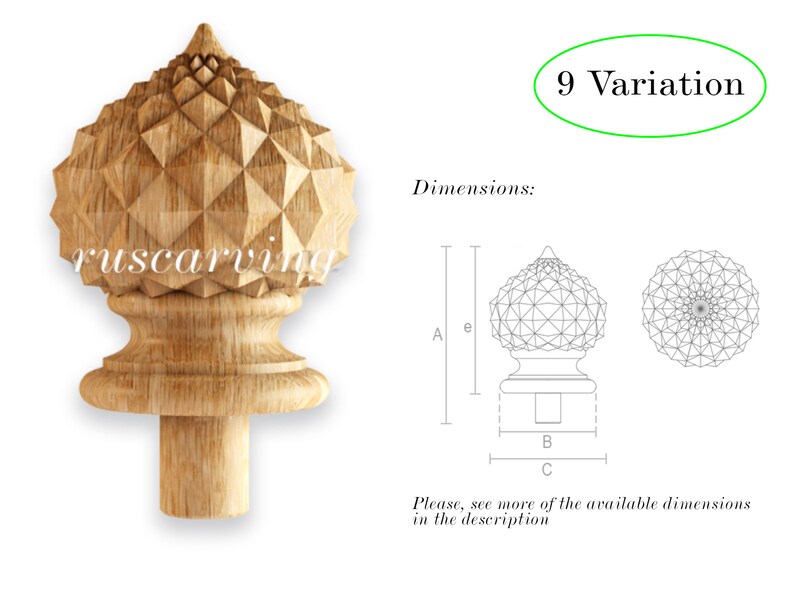 Wood Newel Post Caps Ornate Decorative Newel Post Wooden Etsy