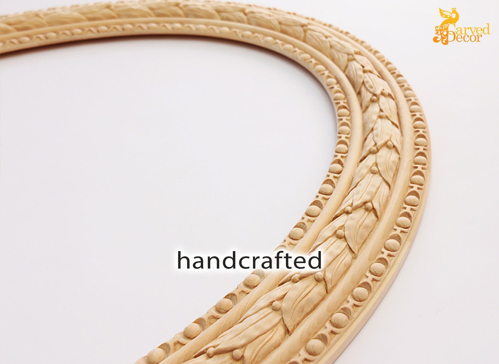 Victorian Mirror Frame Wood Carved Bay Leaves Etsy