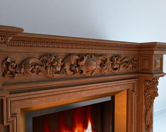 Fireplace Molding Mantel Surround Applique from Wood