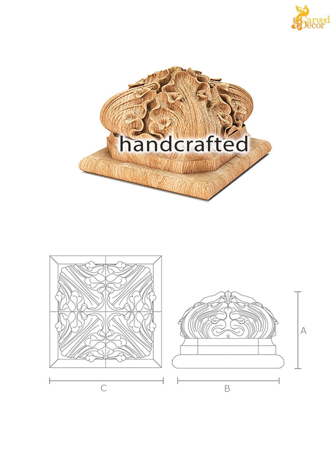 Gothic Newel Post Cap Wood Finial Topper Staircase Caps Etsy