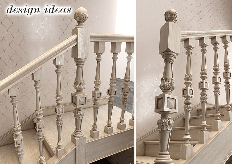 Decorative globe carved newel post cap Etsy