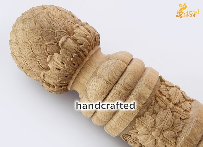 Ornate Round Newel Post Wooden Staircase Decorative Post Etsy Canada