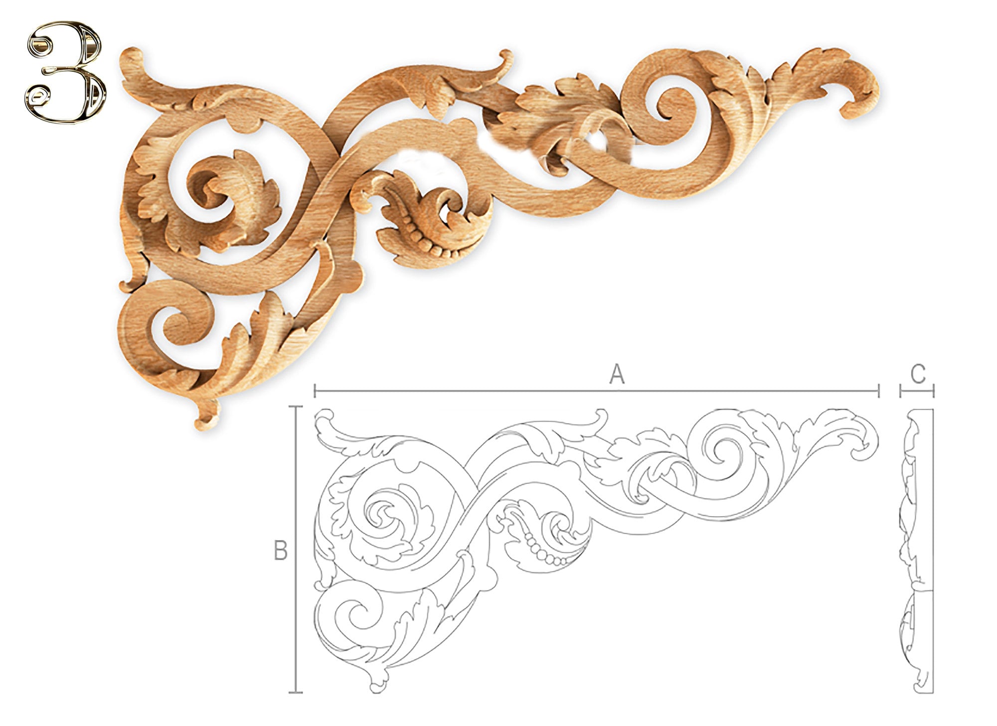 Set of Antique Carved Wood Appliques for Interior Etsy