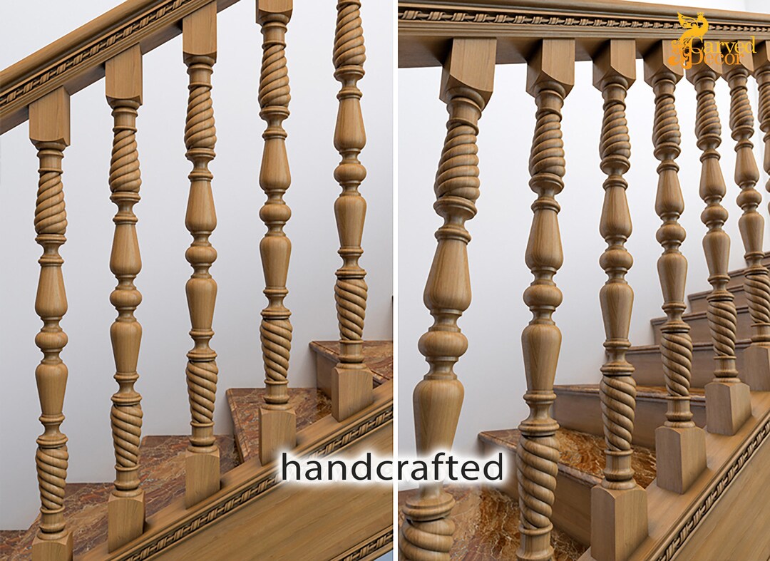 Spiral Decorative Spindle for Stairs Carved Interior Baluster Etsy