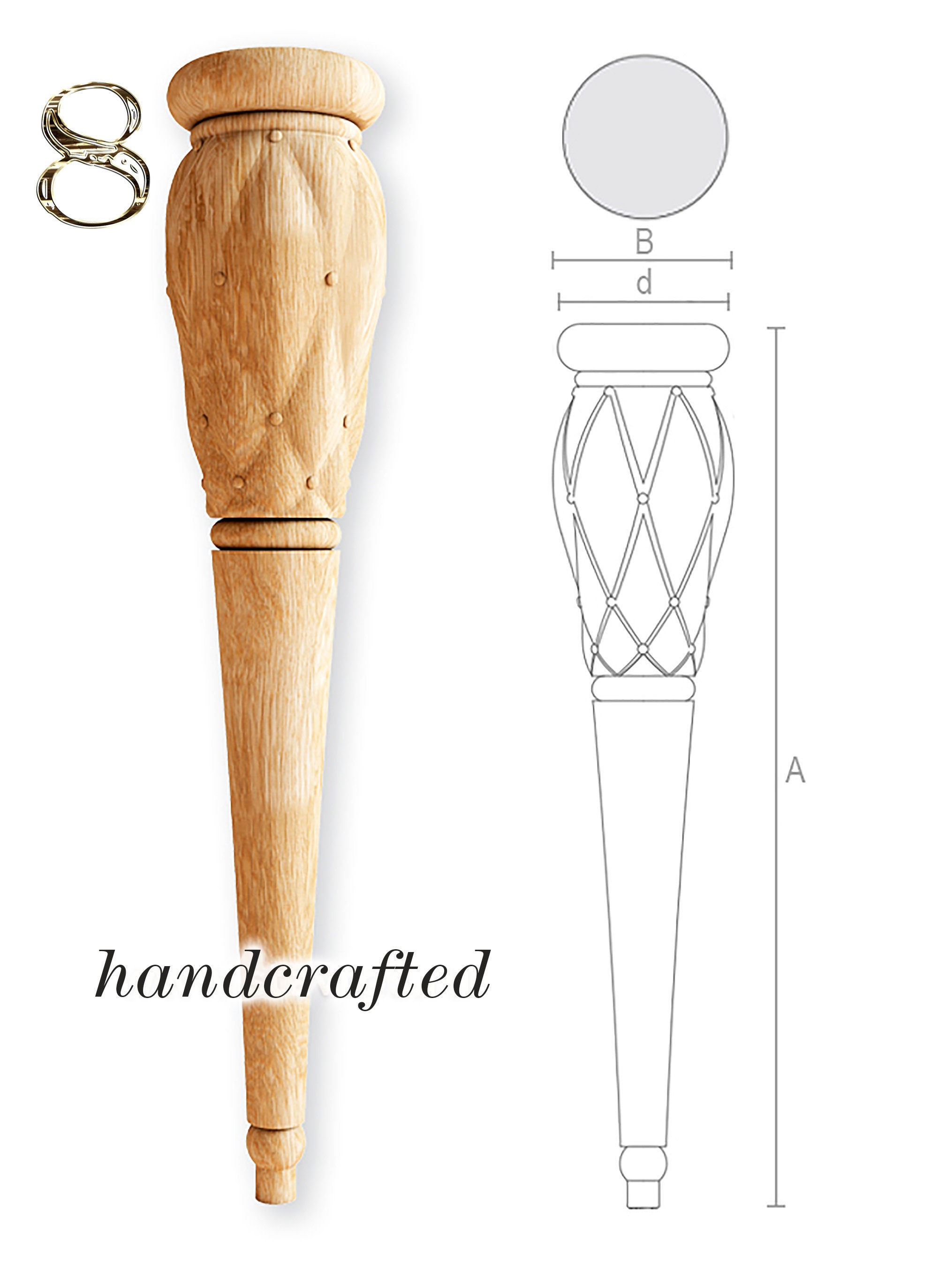 Unfinished Wooden Table Legs SET OF 4 Etsy