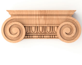 Wood Roman Column Base Ionic Scrolled Capital Wooden Pilaster