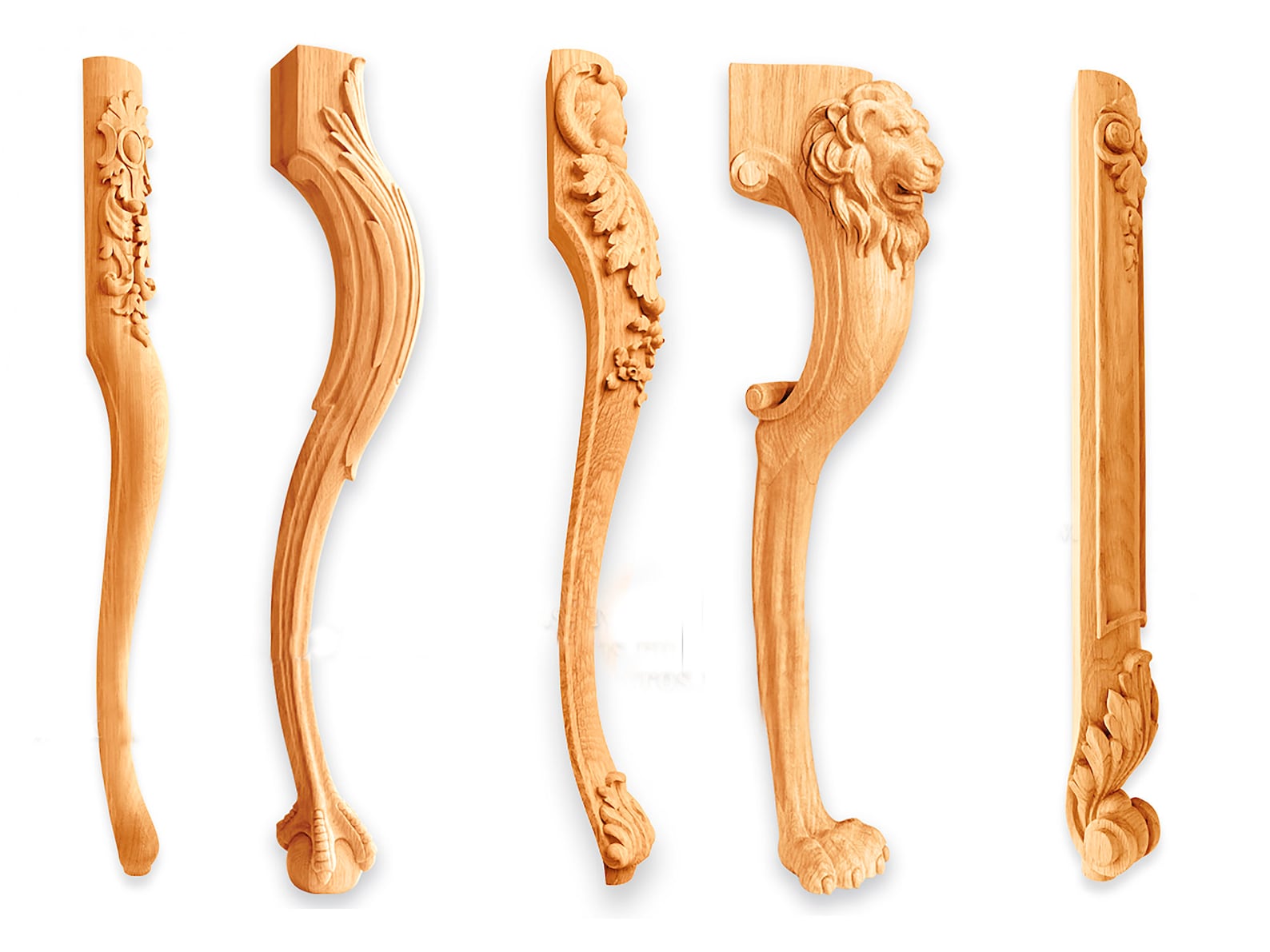 Vintage Carved Wood Table Legs SET OF 4 Etsy