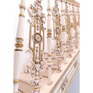 Luxury Baroque Staircases Spindles, 40" Ornate Wood Stair Spindles for ...