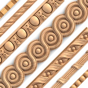 Narrow decorative wood mouldings  78&quot;, Carved moldings, Ornate moldings, Decorative Hardwood Moldings, Wood Trim
