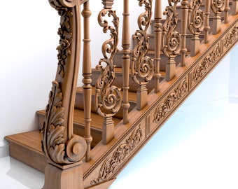 Decorative Wood Post, Carved Stair Newel Post, Staircase Design