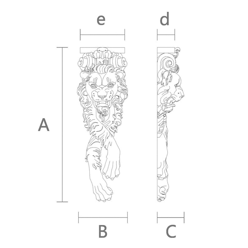 wooden lion corbels