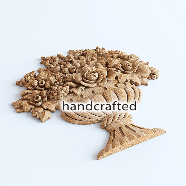 Wood Flower Applique Etsy