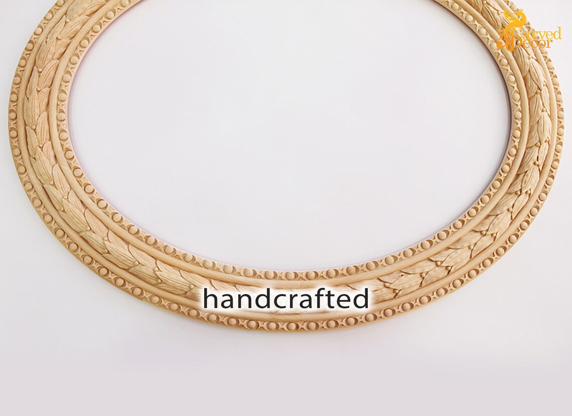 Victorian Mirror Frame Wood Carved Bay Leaves Etsy