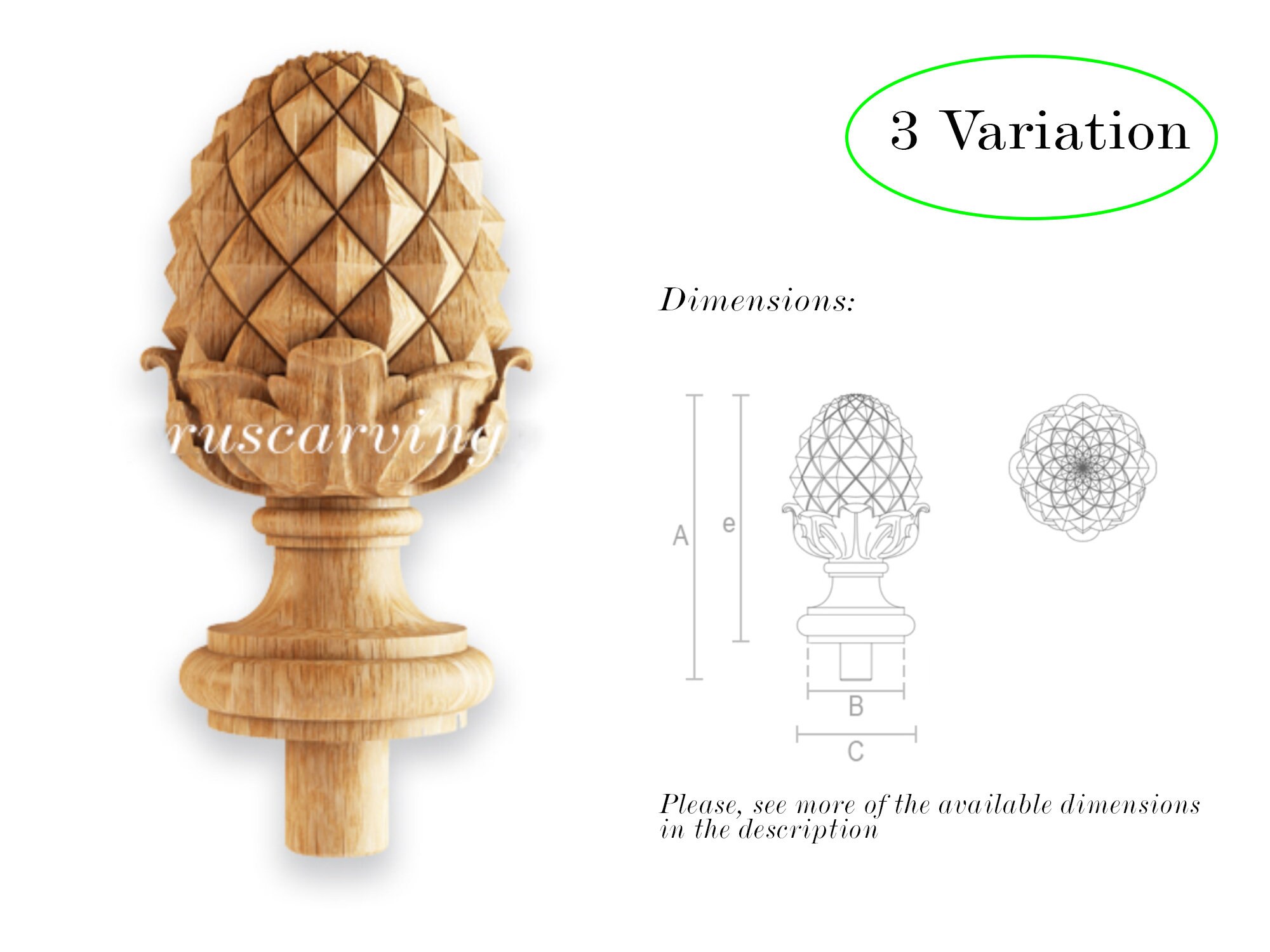 Wood Newel Post Caps Ornate Decorative Newel Post Wooden Etsy