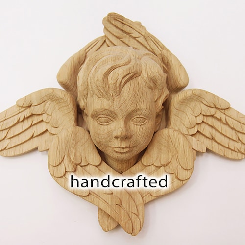 Wood Angel Wall Decor Hand Carved Gift Etsy