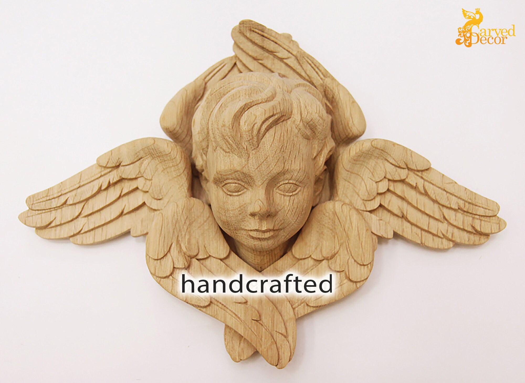 Wood Angel Wall Decor Hand Carved Gift Etsy