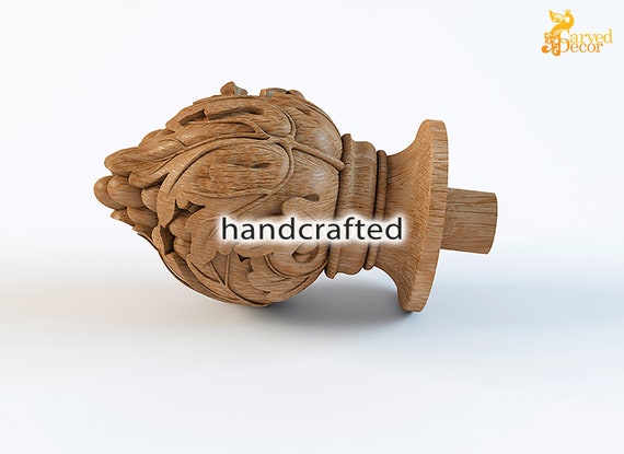 Set Of 10 Unfinished Decorative Carved Newel Post Capsolid Etsy