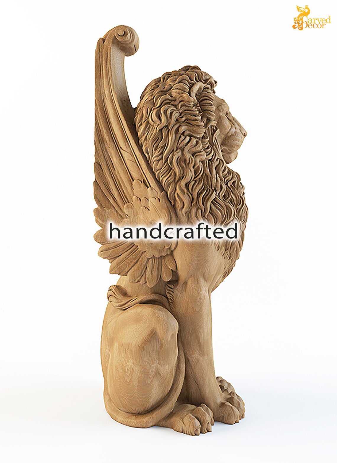 Large Decorative Newel Post Wood Carved Lion for Stairs Etsy