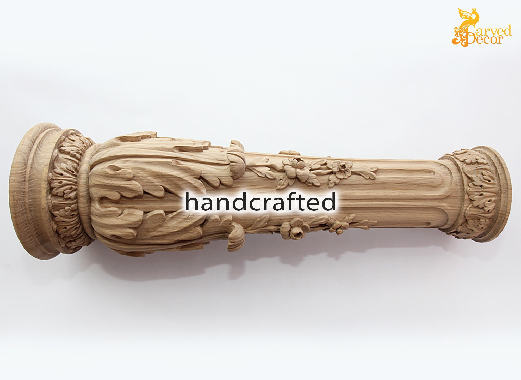 Hand carved wooden round newel post for stairs Etsy