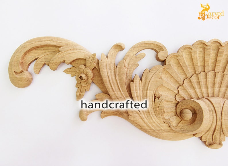 Large Interior Handcarved Wood Applique image 4