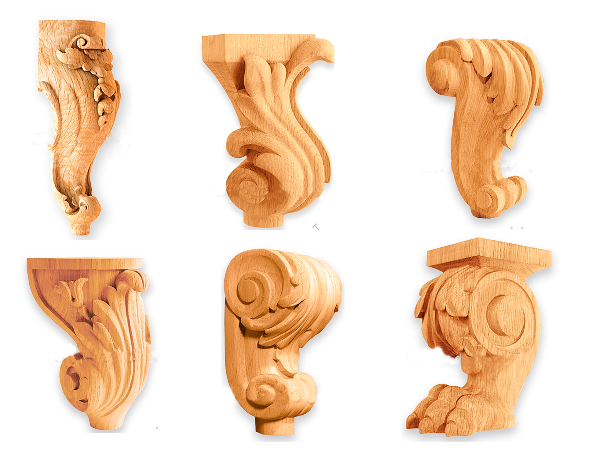 Wood Queen Anne Furniture Cabriole Legs Antique DIY Unfinished