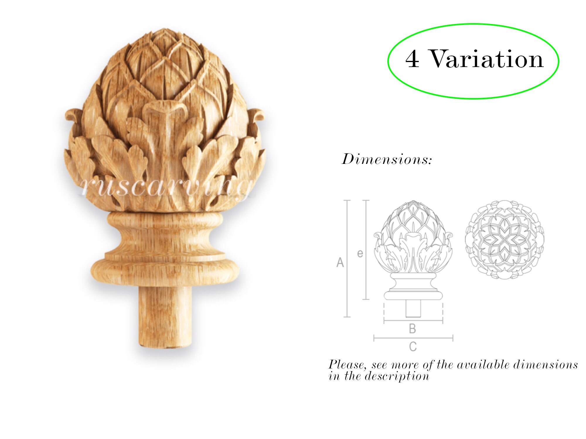 Wood Newel Post Caps Ornate Decorative Newel Post Wooden Etsy