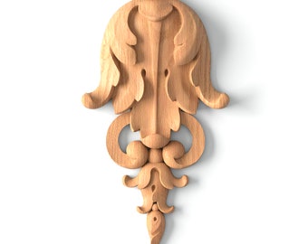 Floral carved drop onlay, Interior decor appliques