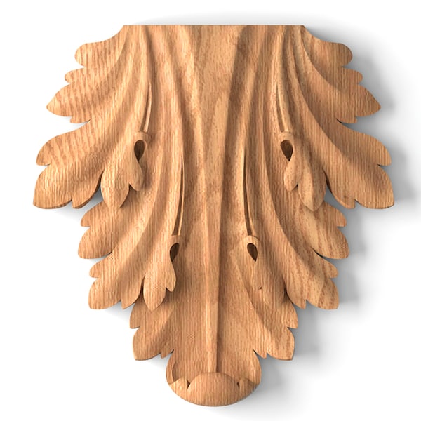 Acanthus leaf drop applique, Antique wooden onlay
